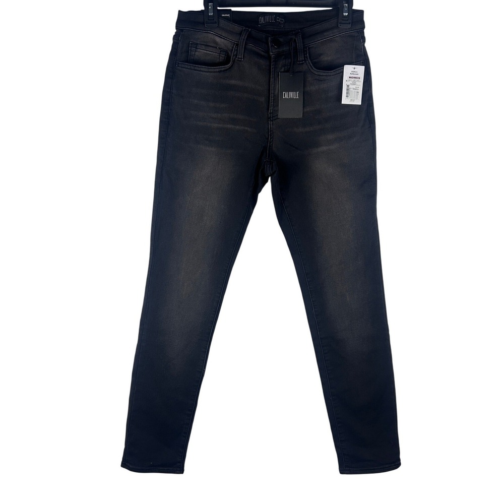 Caliville Duo Pant Slim Fit Mens Denim Black Jeans TC6059ST Size Small NWT